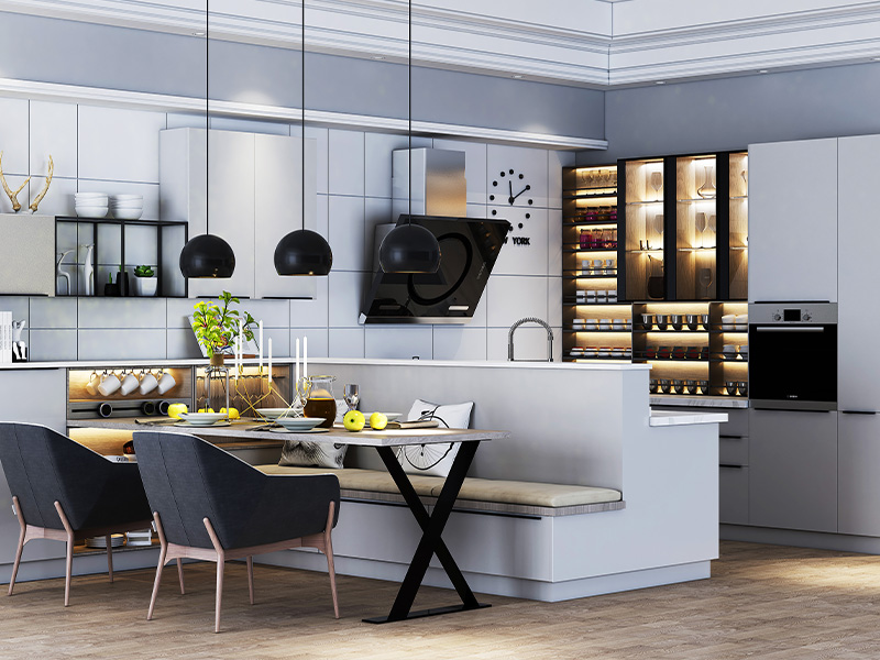Stainless steel kitchen cabinet series